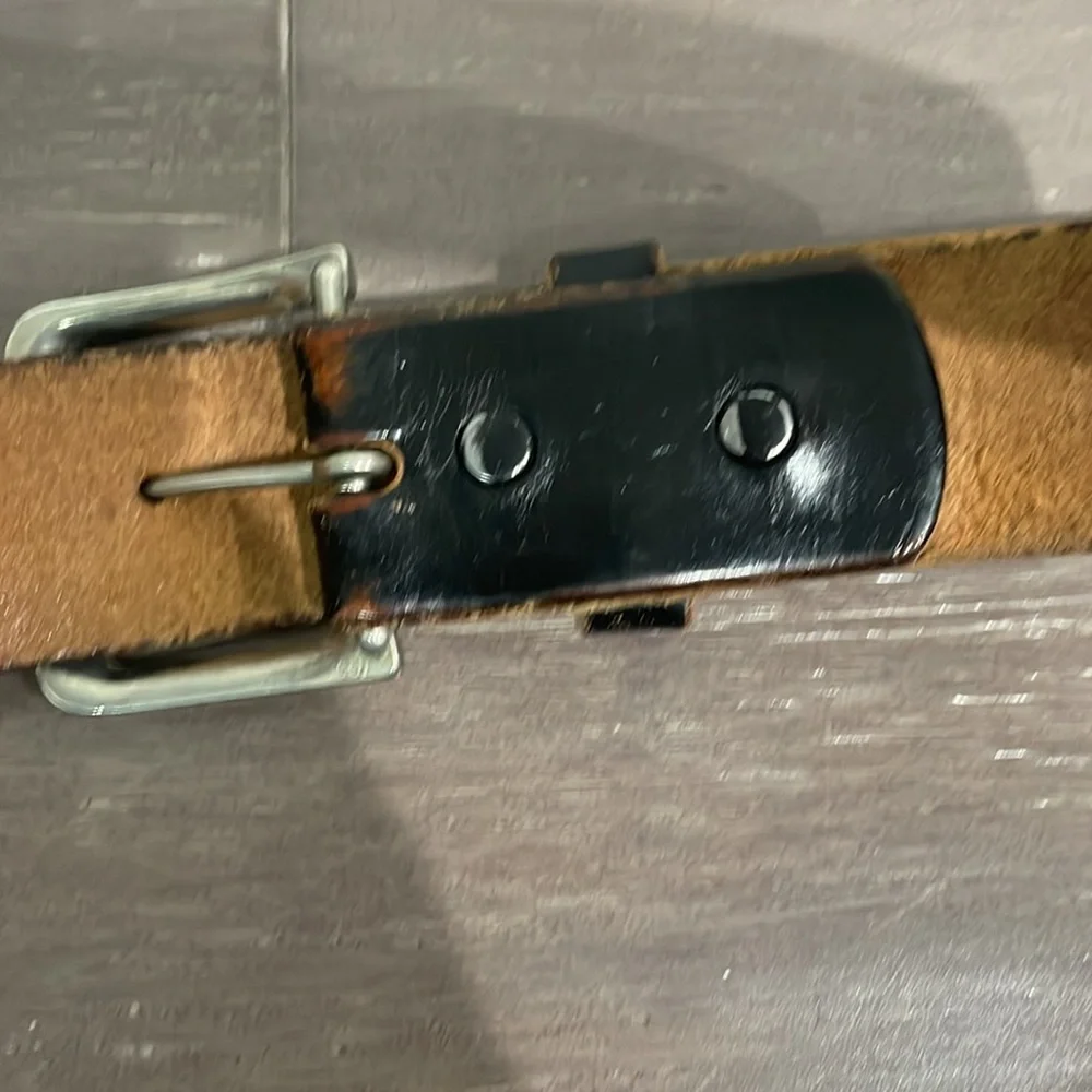 Vintage Men’s Oil-Tanned Top Grain Cowhide distressed leather brown belt size 34